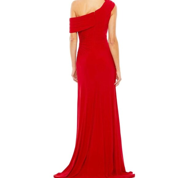 Mac Duggal Red One-Shoulder Maxi Dress - Picture 2 of 3
